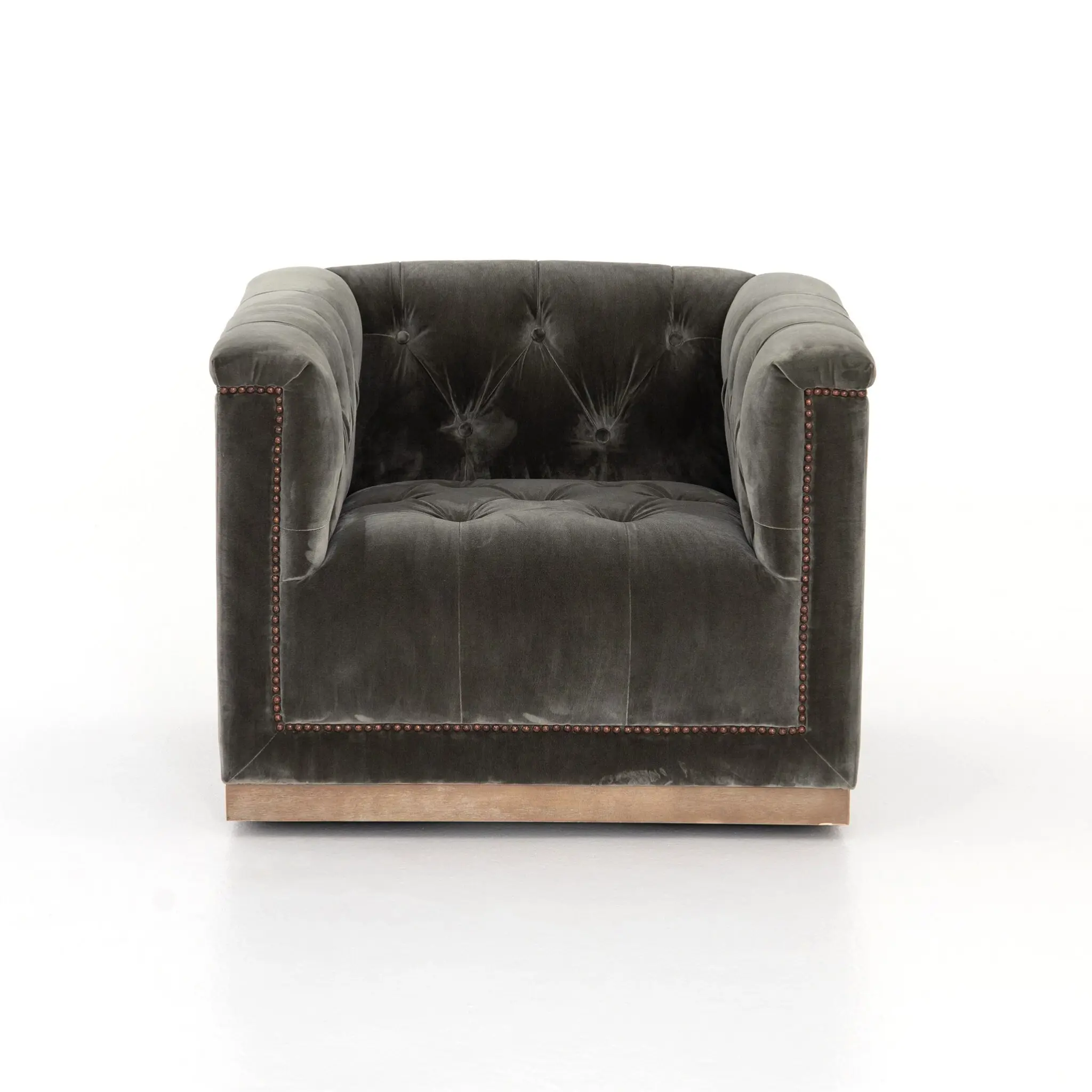 Four Hands Maxx Dark Gray Velvet Swivel Chair Four Hands Maxx Dark Gray Velvet Swivel Chair