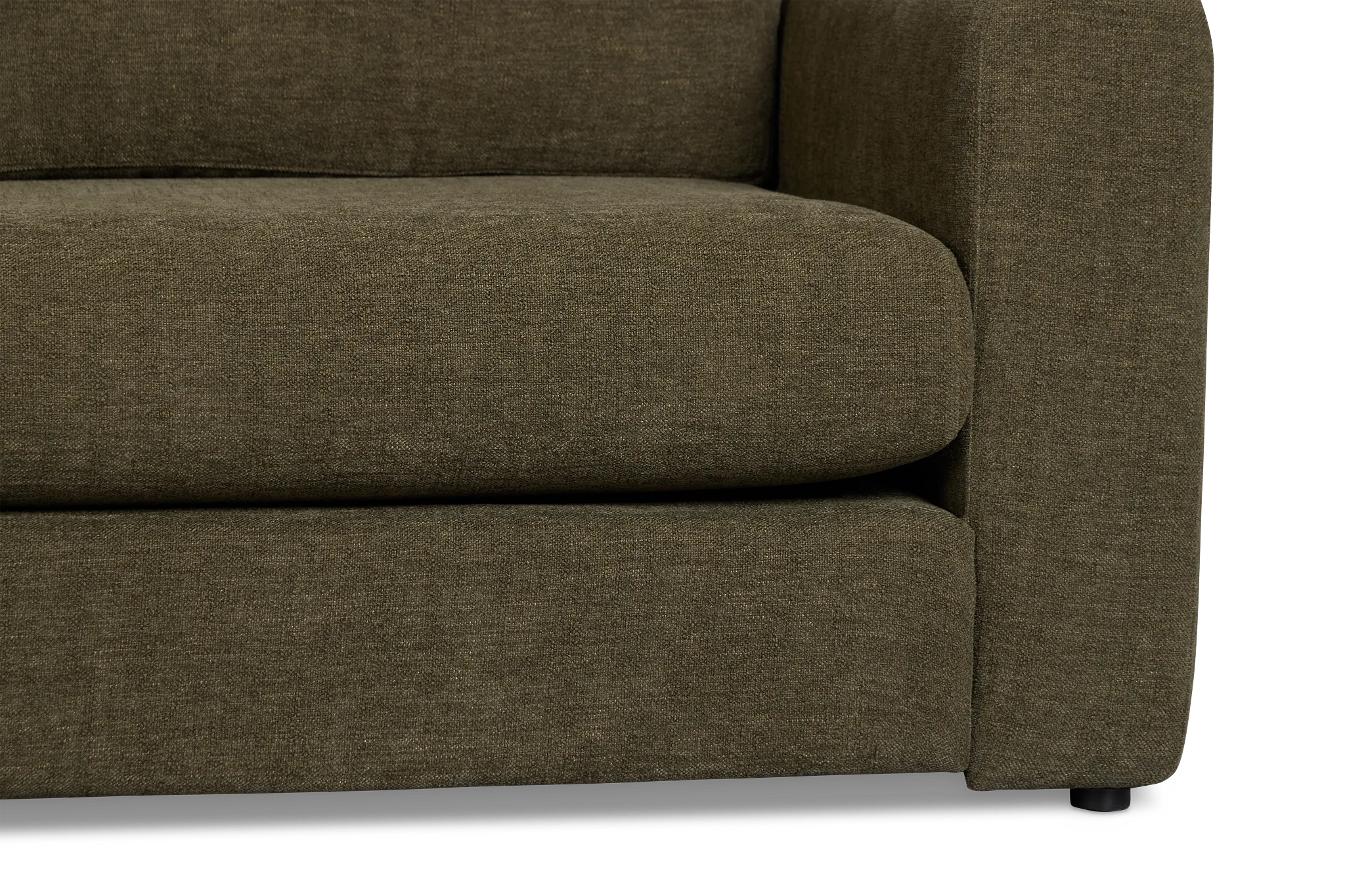 Alma Dark Green Fabric Left Chaise Sectional