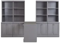 Newport Gray Large Peninsula Door Wall Desk