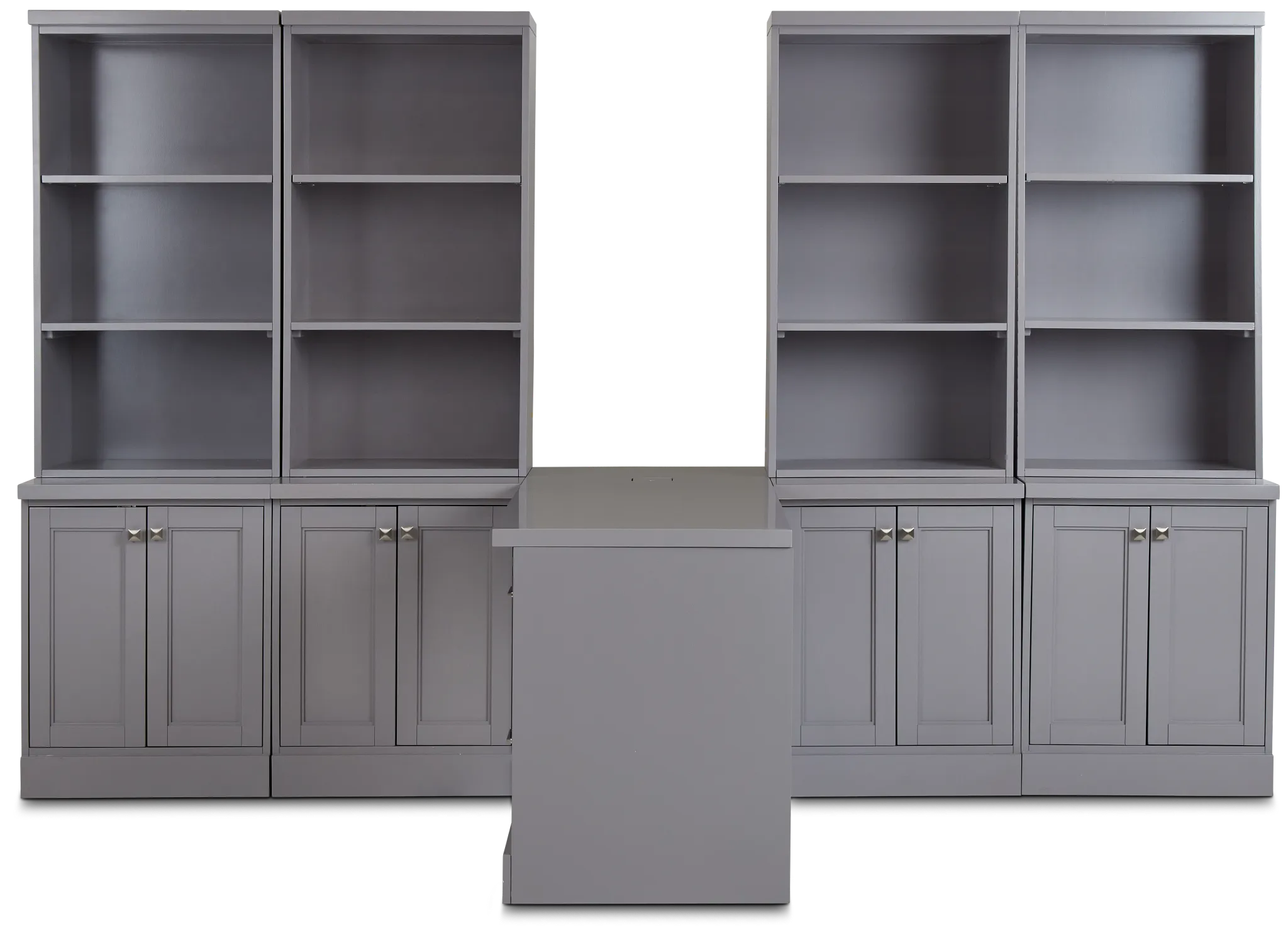 Newport Gray Large Peninsula Door Wall Desk