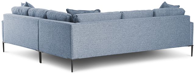Morgan Blue Fabric Small Right 2-arm Sectional W/ Metal Legs (3)