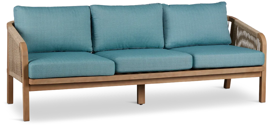 Laguna Light Tone Sofa With Teal Cushions