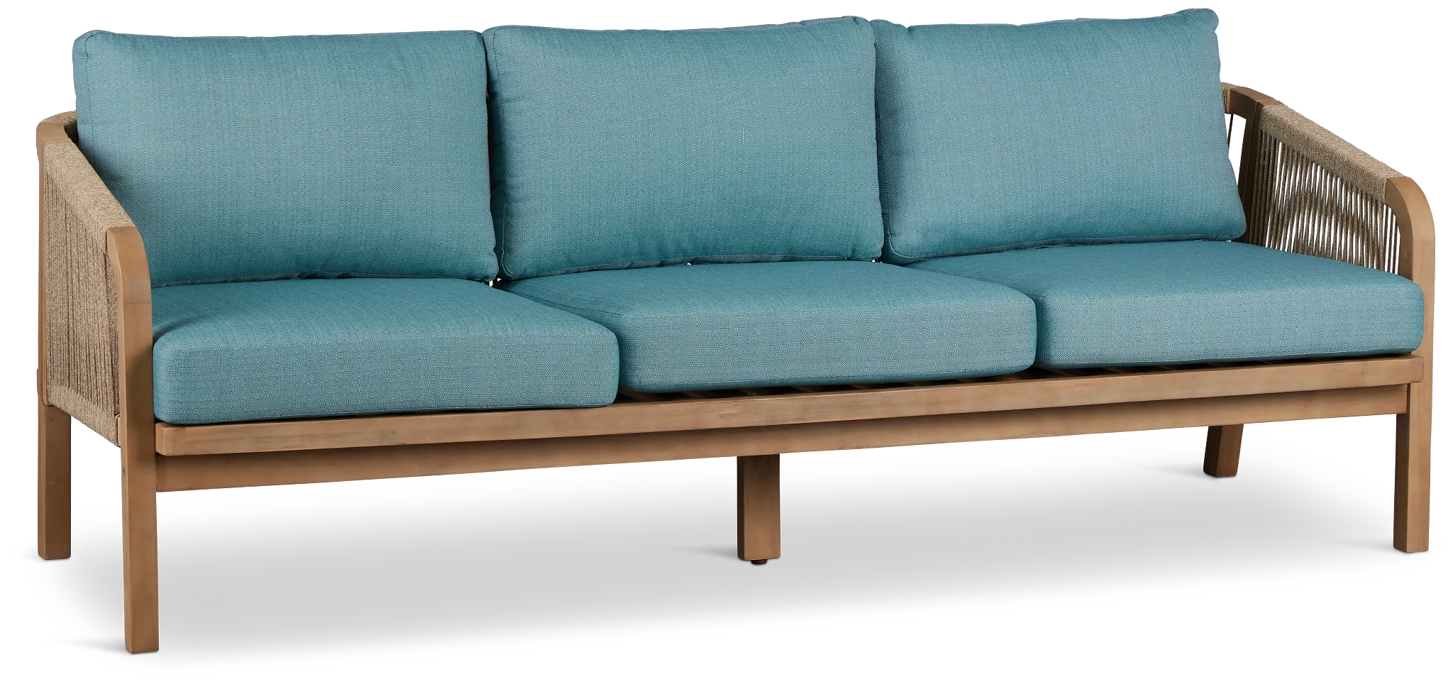 Laguna Light Tone Sofa With Teal Cushions