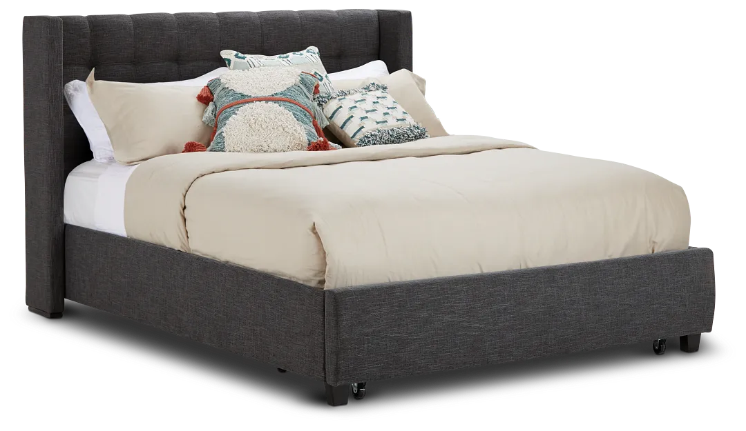 Chatham Dark Gray Low Platform Storage Bed