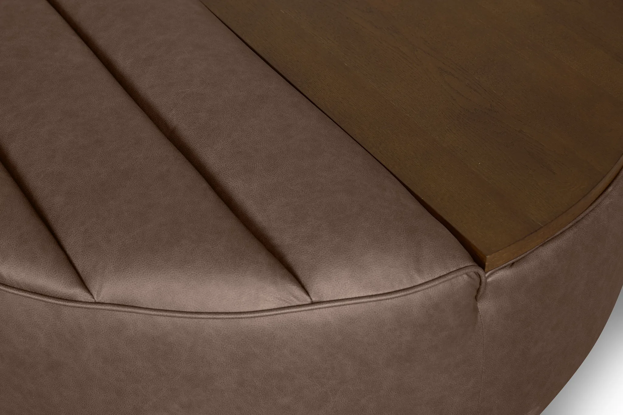 Sawyer Dark Brown Micro Storage Ottoman