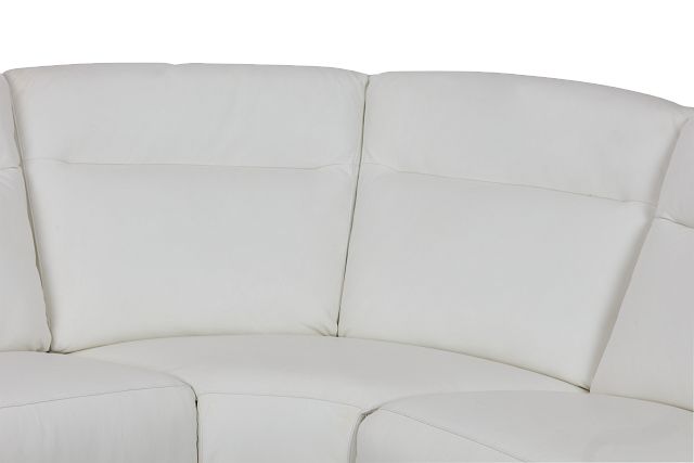Elba White Leather Large Dual Power Right Chaise Sectional