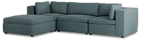 Destin Sutton Blue Fabric 4-piece Bumper Sectional