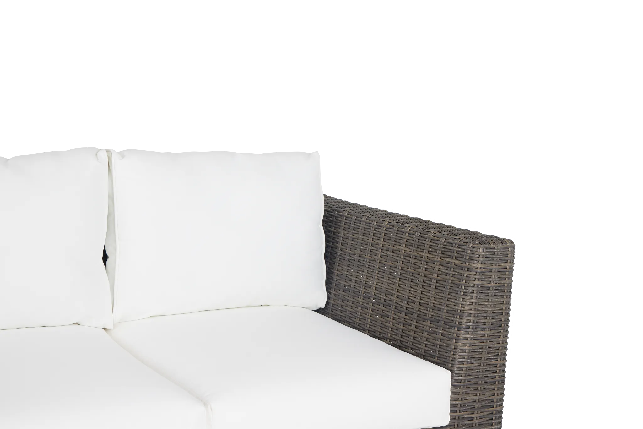 Tulum White Woven Sofa W/ 3 Cushion