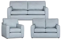 Rhodes Light Blue Fabric Living Room