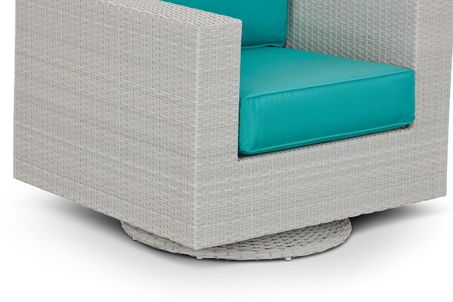 Biscayne Dark Teal Swivel Chair