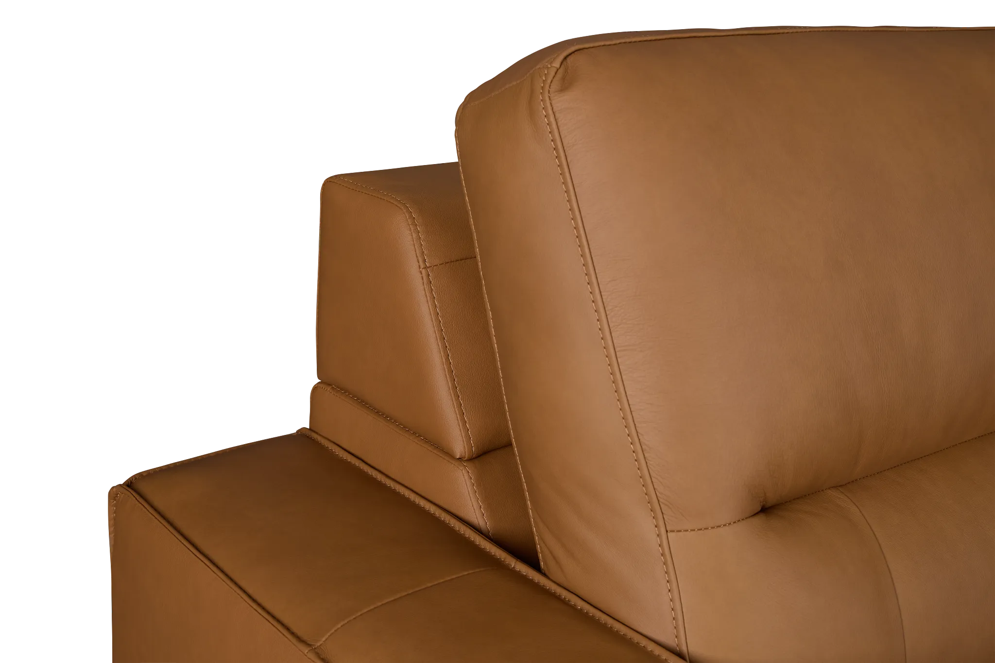 Rudy Brown Lthr/vinyl Medium Dual Power 2 Arm Extension Chaise Sectional