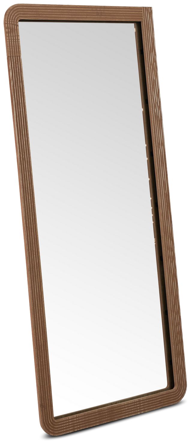 Crosby Light Tone Wood Floor Mirror