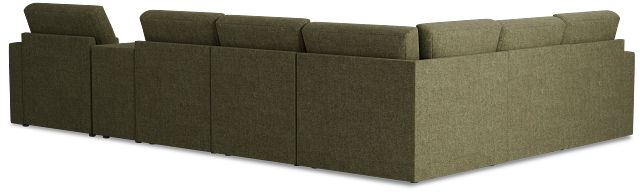 Citymod Green Fabric Large Right Chaise Sectional With Storage Console