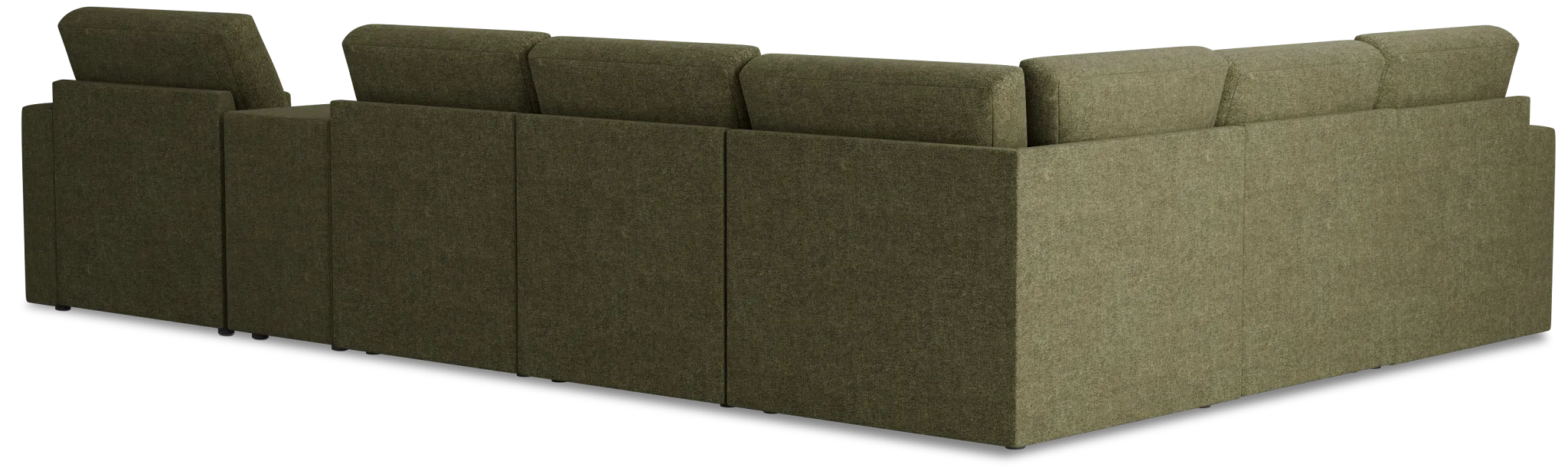 Citymod Green Fabric Large Right Chaise Sectional With Storage Console