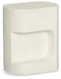 Layla White Curved End Table