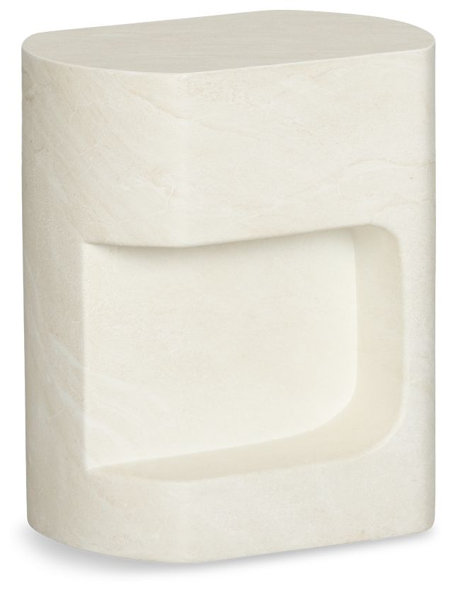 Layla White Curved End Table