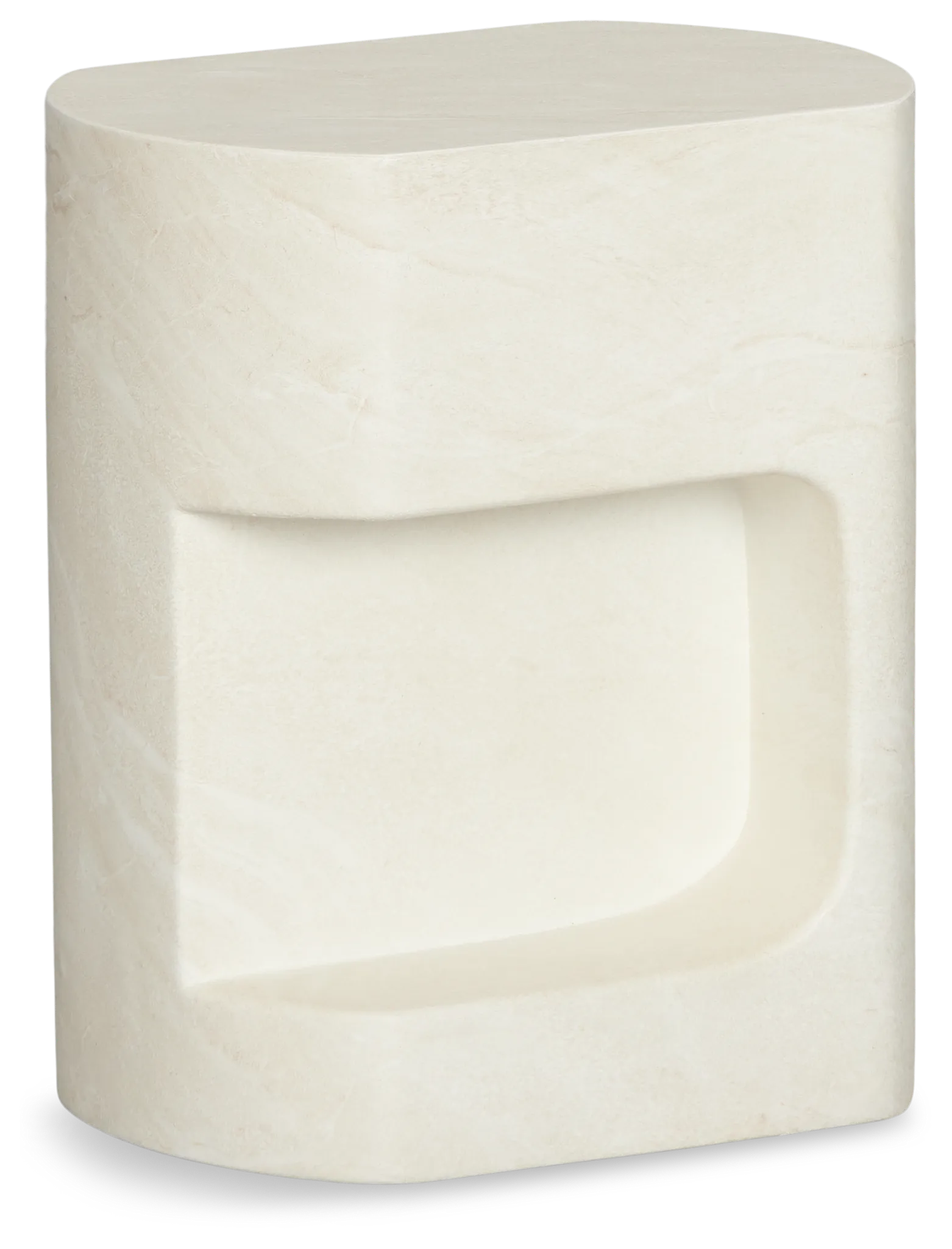 Layla White Curved End Table