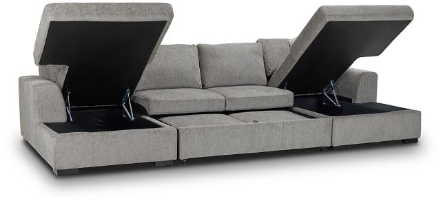 Double Chaise Sleeper Storage Sectional