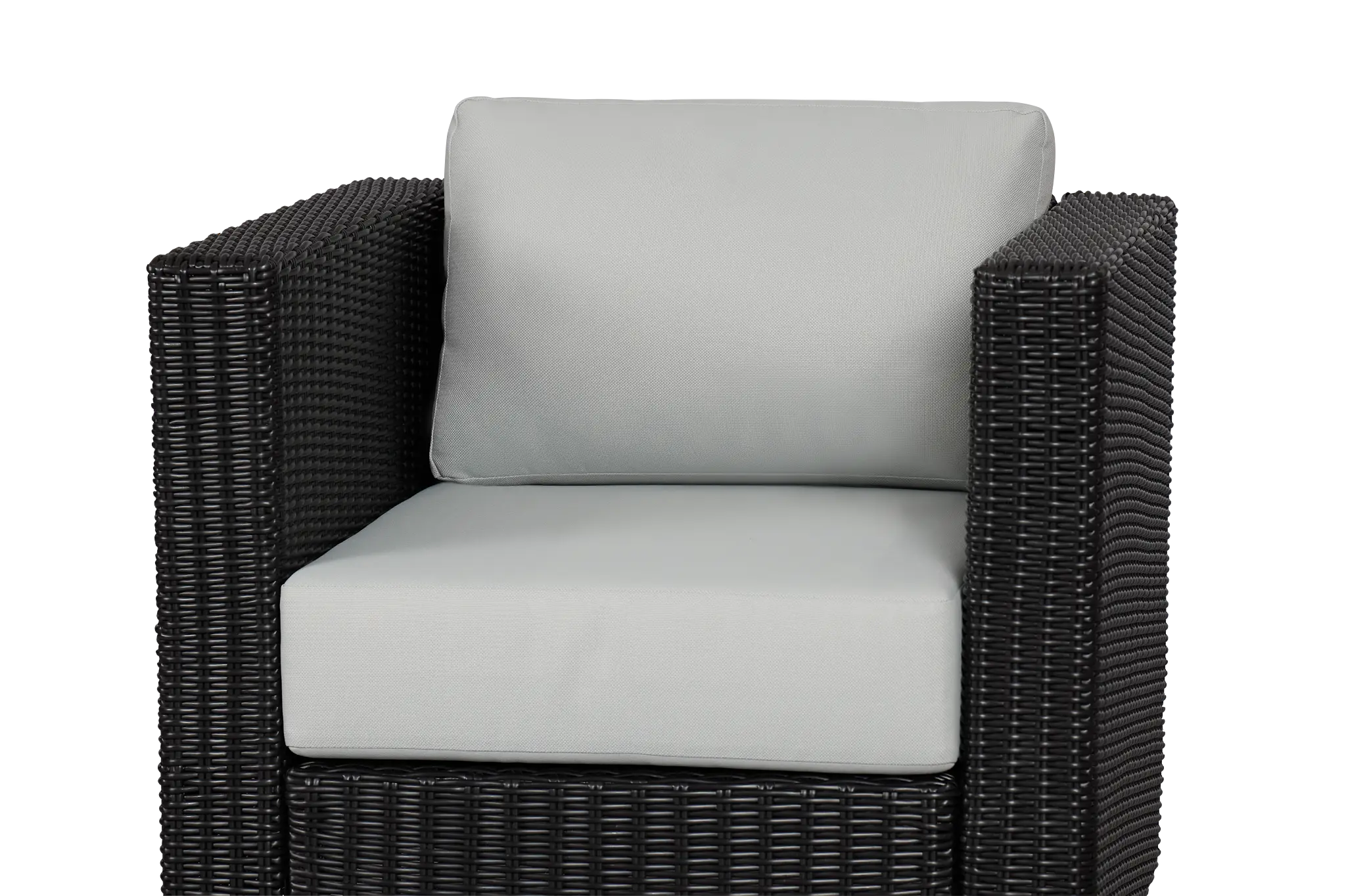 Montecito Black Swivel Chair With Light Blue Cushions Montecito Black Swivel Chair With Light Blue Cushions