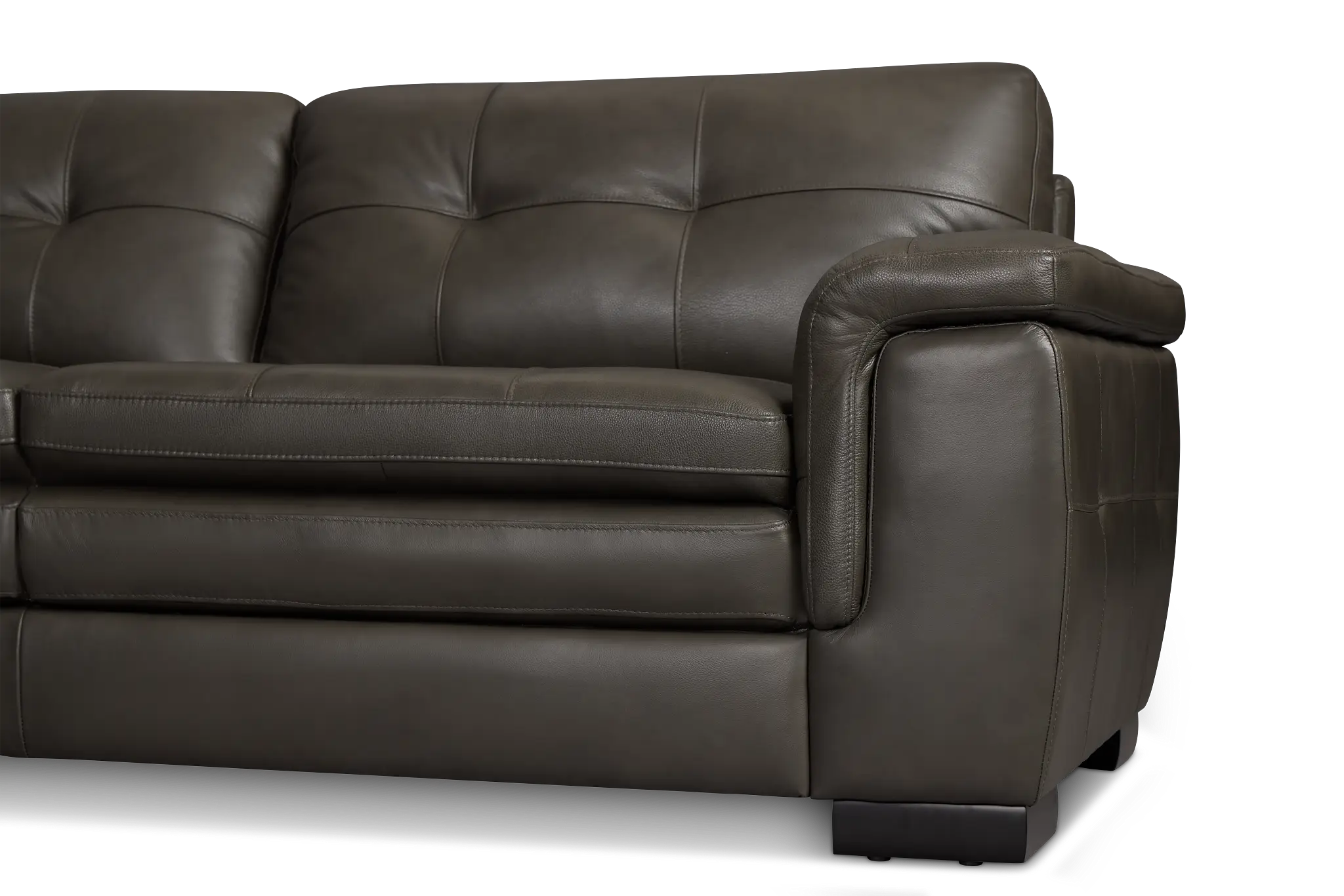 Braden Dark Gray Leather Right Chaise Sectional Braden Dark Gray Leather Right Chaise Sectional