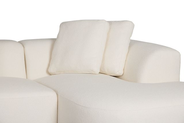 Catalina White Fabric Small Right Chaise Sectional