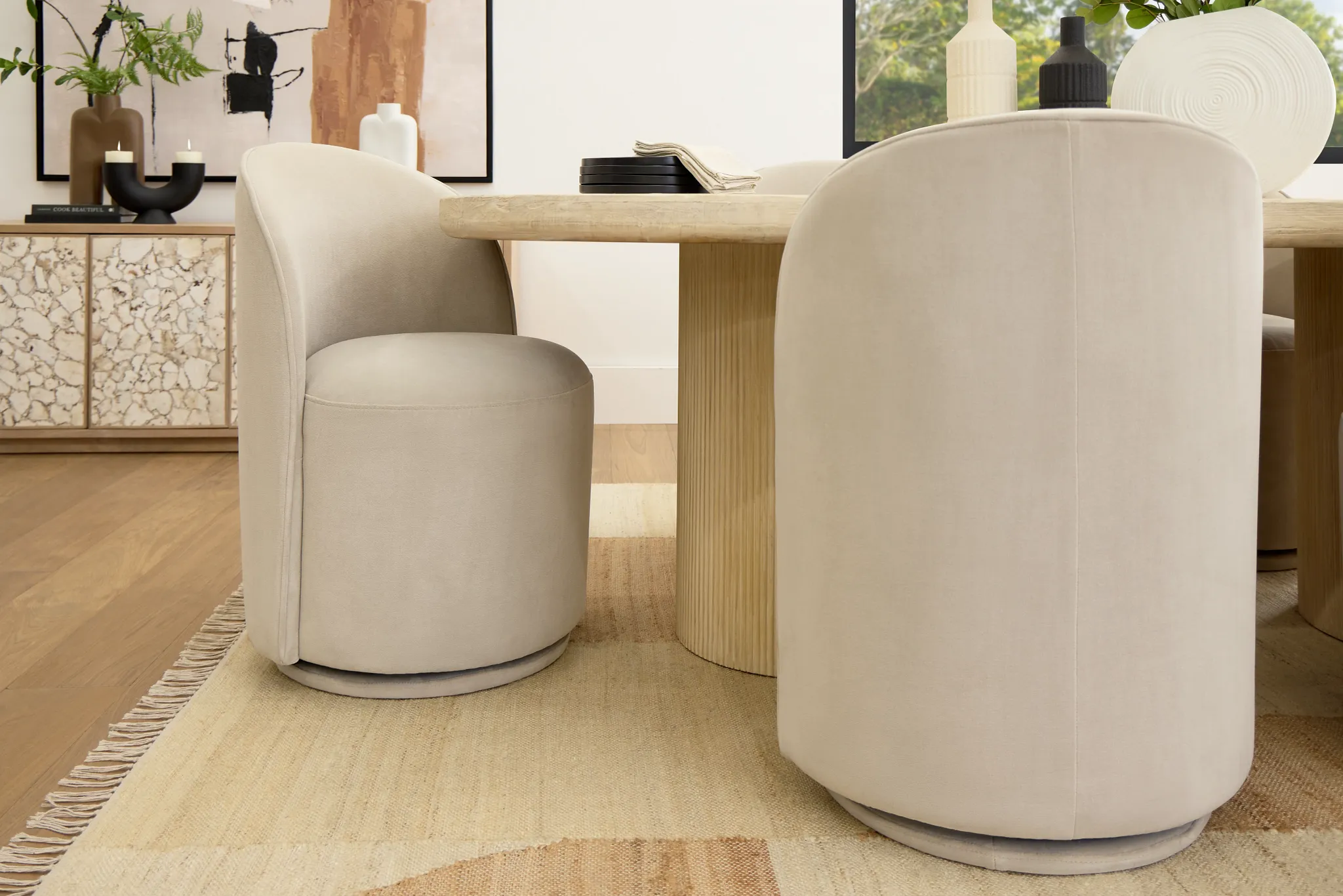 Claude Light Beige Velvet Upholstered Side Chair