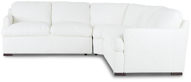 Amari White Leather Small Two-arm Sectional