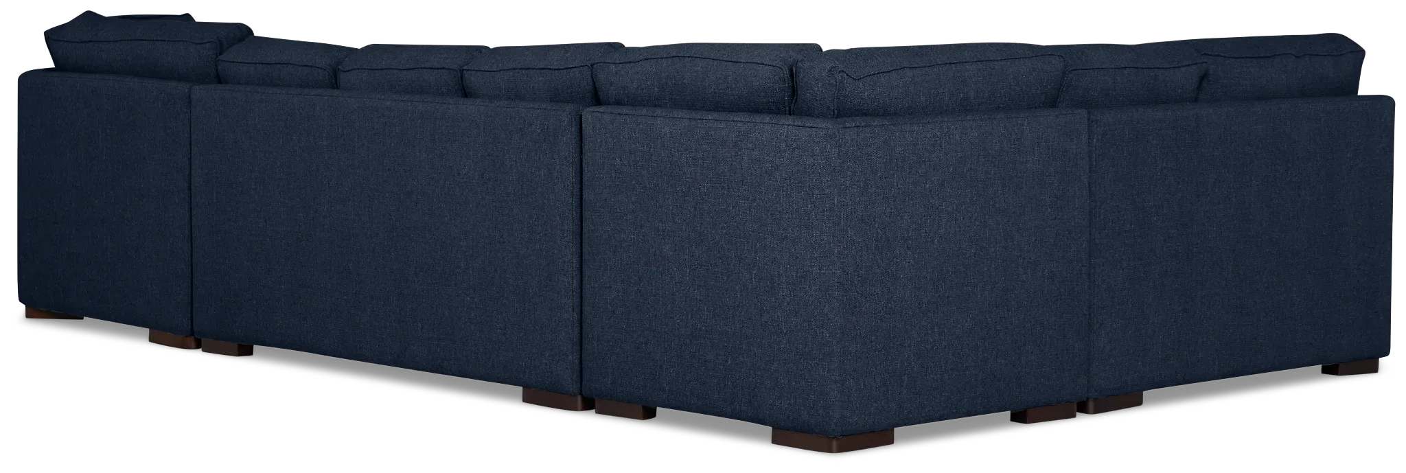 Sinclair Dark Blue Fabric Right Cuddler Cooling Memory Foam Sectional