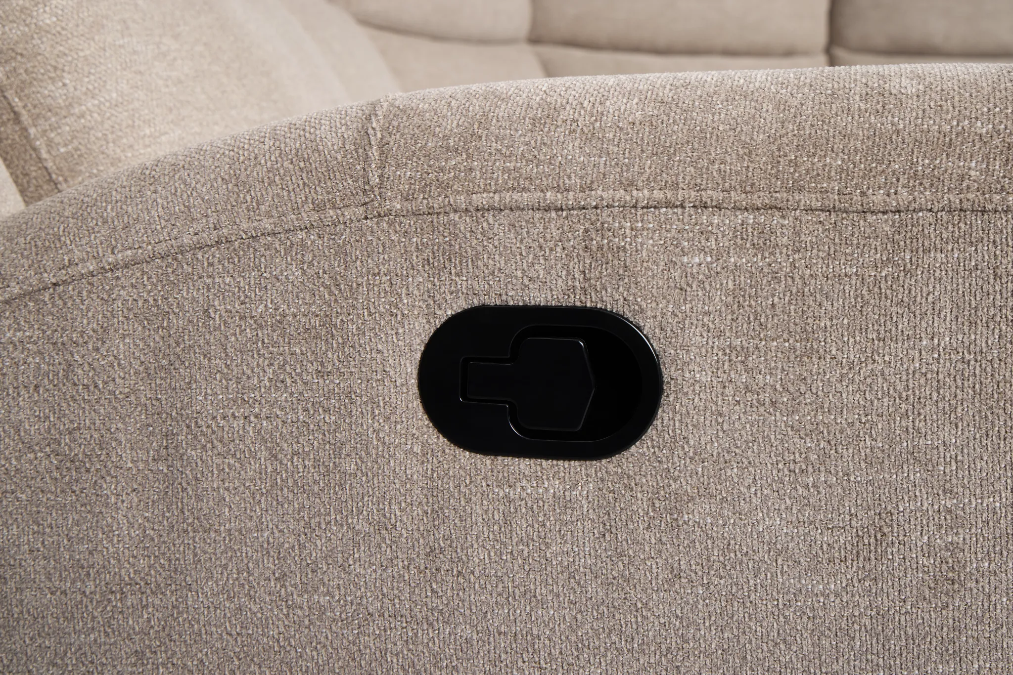 Walker Beige Fabric Large Dual Manually Reclining Two-arm Sectional