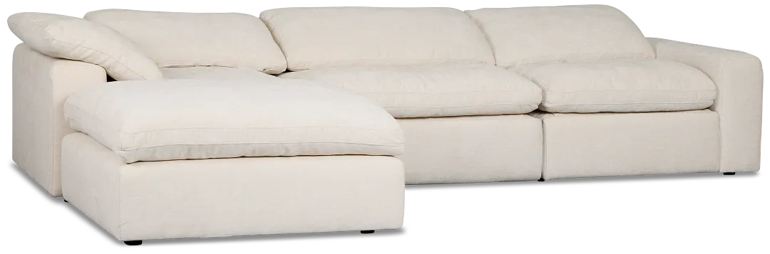 Drift Light Beige Fabric Small Dual Power Left Bumper Sectional