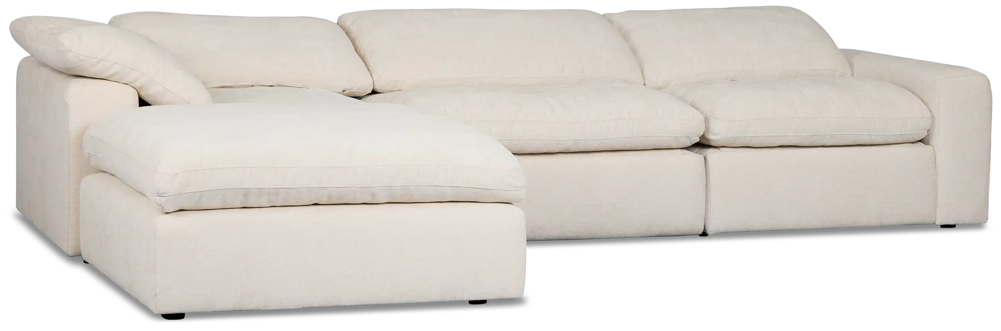 Drift Light Beige Fabric Small Dual Power Left Bumper Sectional Drift Light Beige Fabric Small Dual Power Left Bumper Sectional