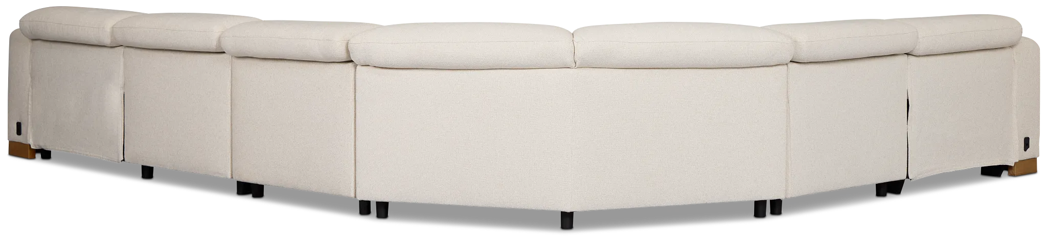 Leona Light Beige Fabric Medium Dual Power 2-arm Reclining Sectional