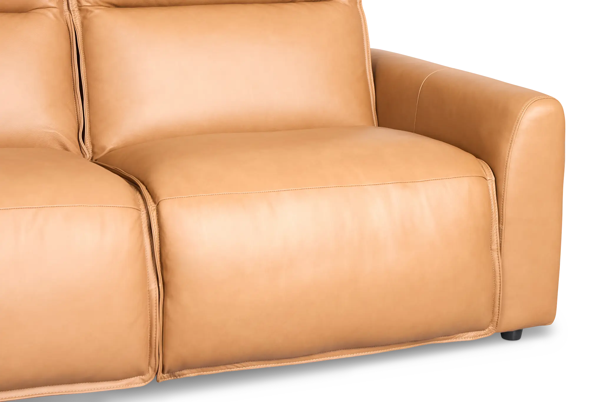 Edison Medium Brown Leather/Vinyl 2-piece Modular Power Reclining Sofa Edison Medium Brown Leather/Vinyl 2-piece Modular Power Reclining Sofa