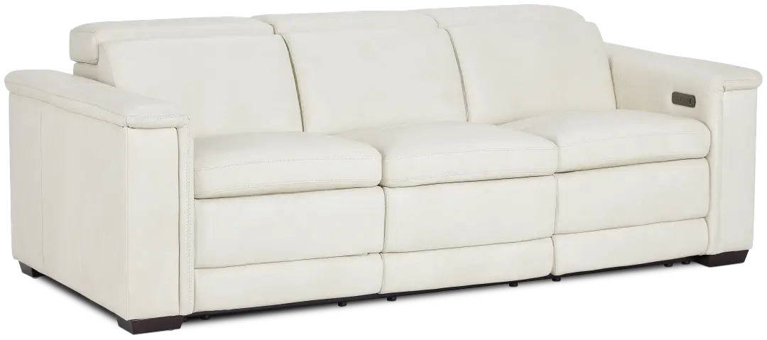 Ainsley White Leather Power Reclining Sofa Ainsley White Leather Power Reclining Sofa