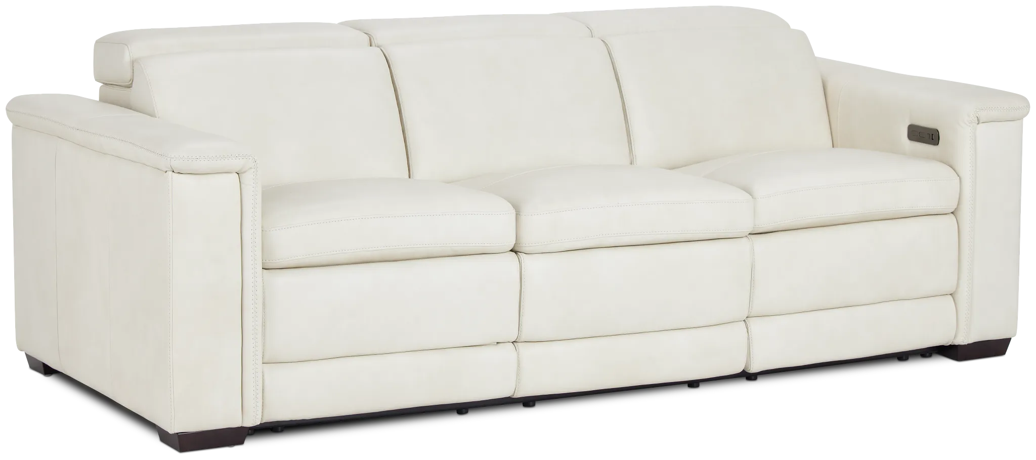 Ainsley White Leather Power Reclining Sofa