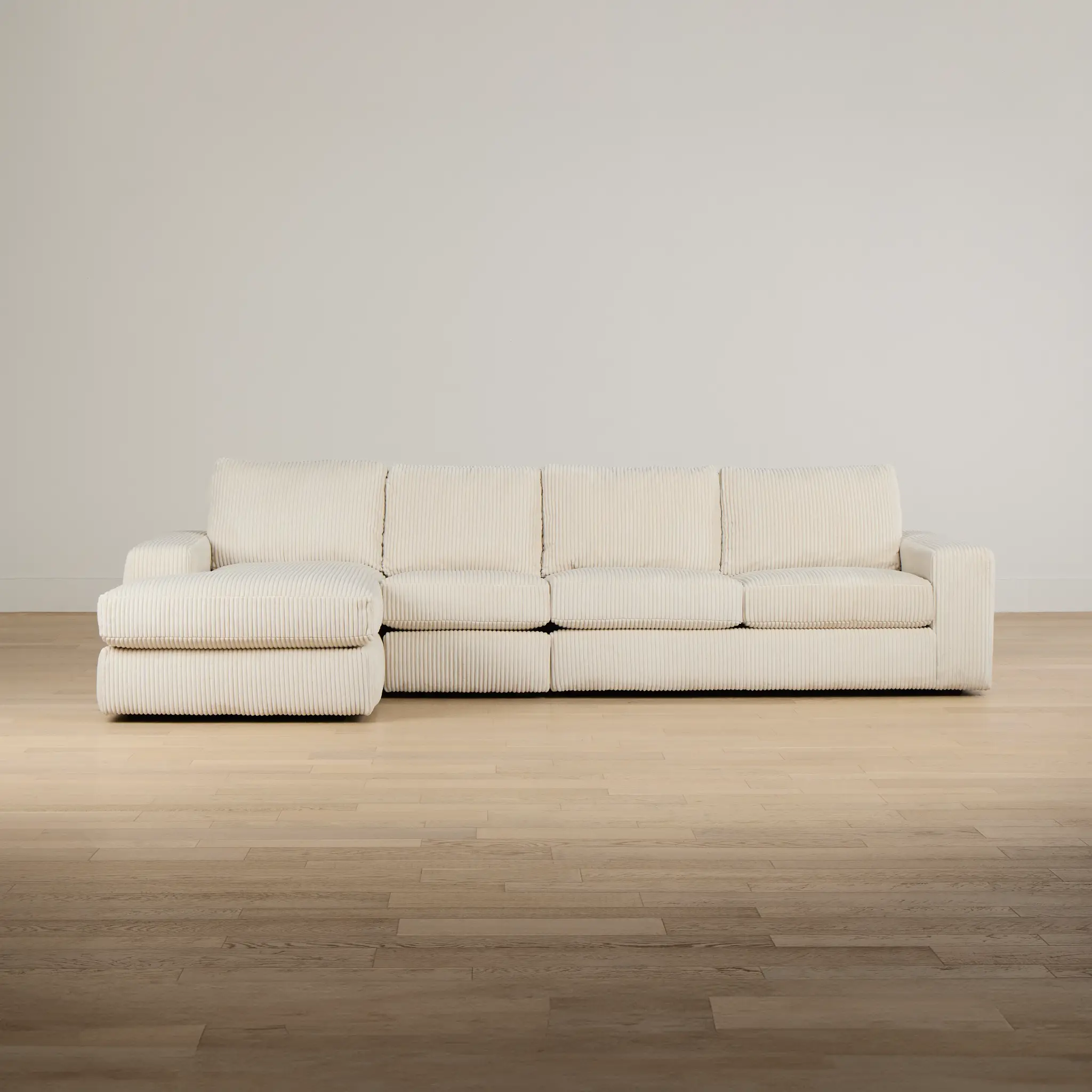 Charlie Ivory Fabric Small Left Chaise Sectional Charlie Ivory Fabric Small Left Chaise Sectional