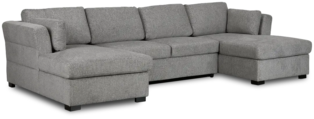 Amber Dark Gray Fabric Double Chaise Sleeper Storage Sectional Amber Dark Gray Fabric Double Chaise Sleeper Storage Sectional