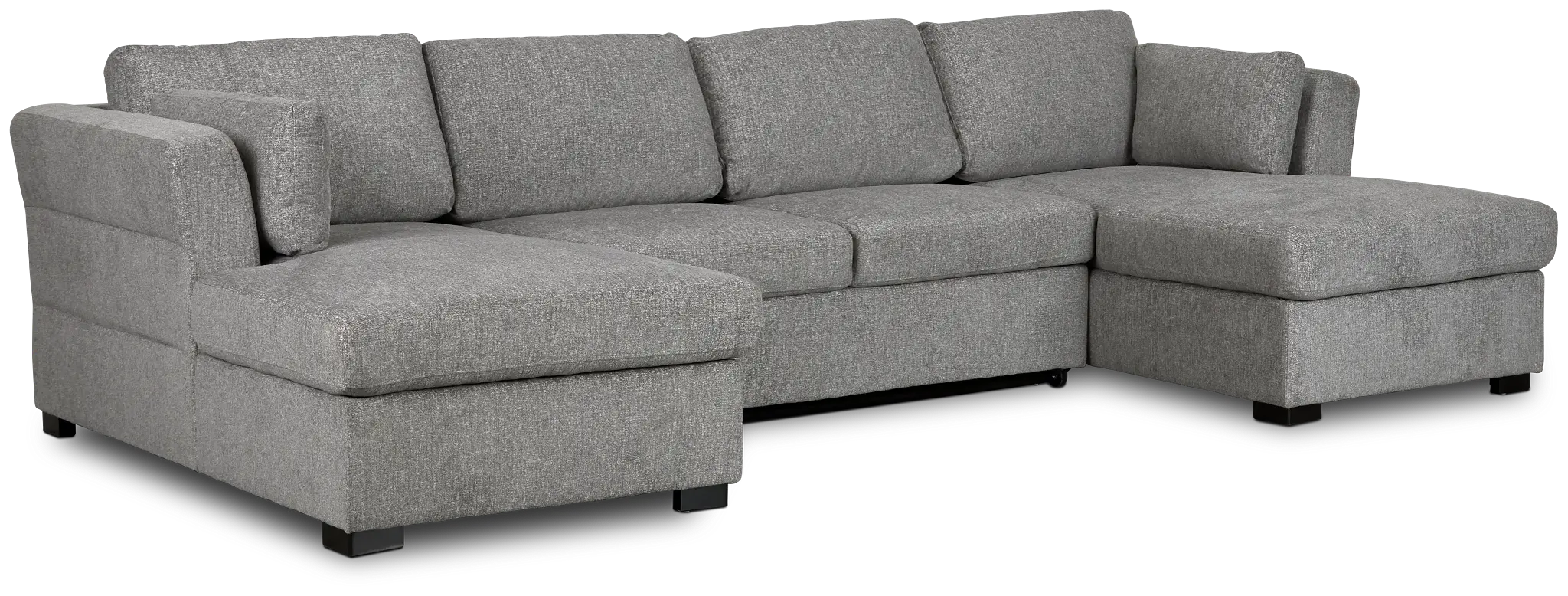 Amber Dark Gray Fabric Double Chaise Sleeper Storage Sectional Amber Dark Gray Fabric Double Chaise Sleeper Storage Sectional