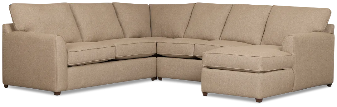 Tate Brown Fabric Medium Right Chaise Sectional