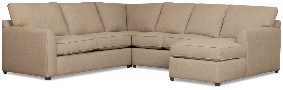 Tate Brown Fabric Medium Right Chaise Sectional Tate Brown Fabric Medium Right Chaise Sectional