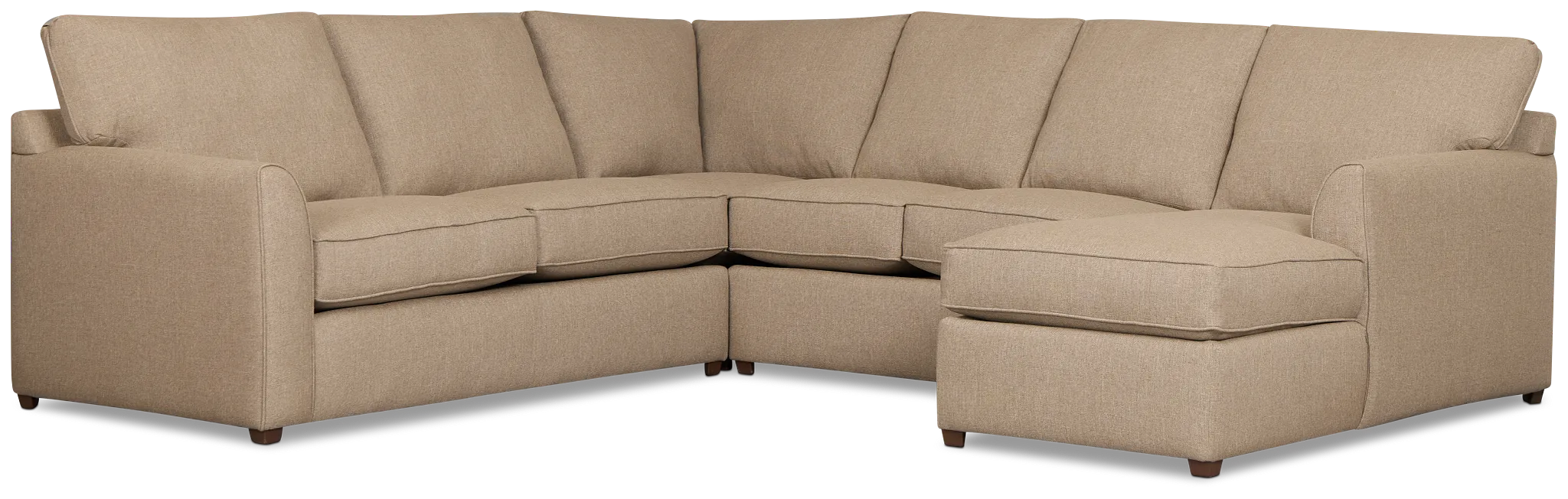Tate Brown Fabric Medium Right Chaise Sectional