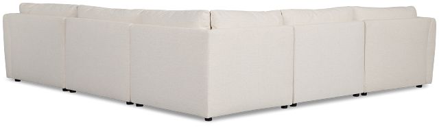 Serena White Fabric 6-piece Modular Sectional