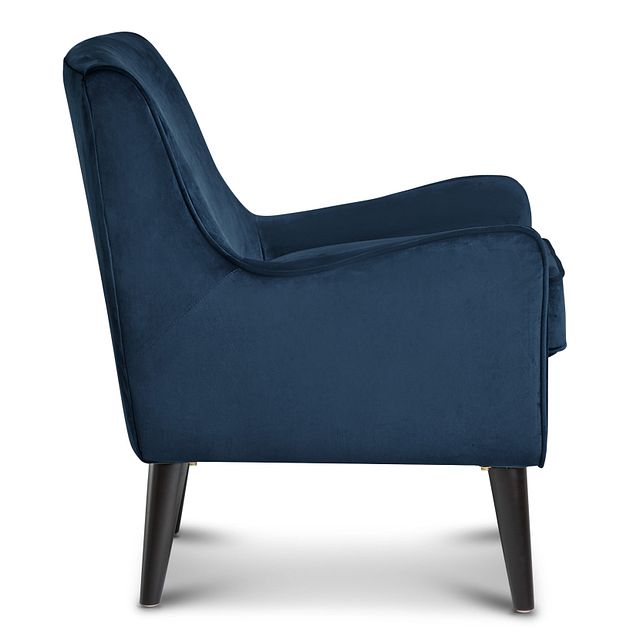 Angie Dark Blue Velvet Accent Chair (1)