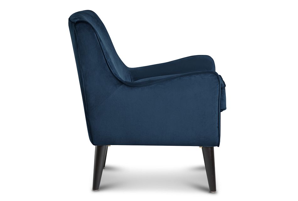 Angie Dark Blue Velvet Accent Chair