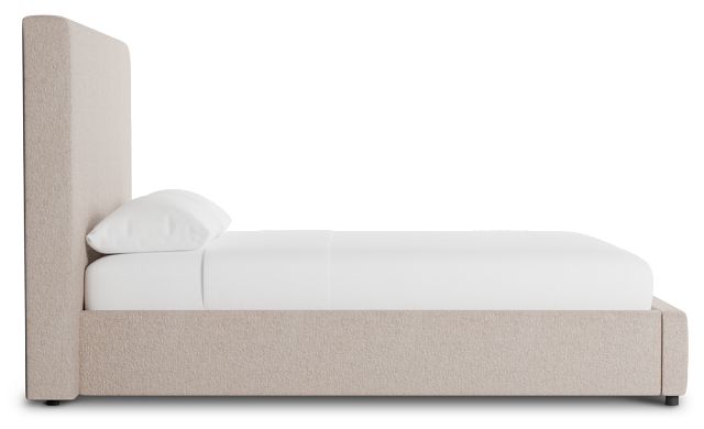 Grayton Elite Light Taupe 54" Upholstered Platform Bed