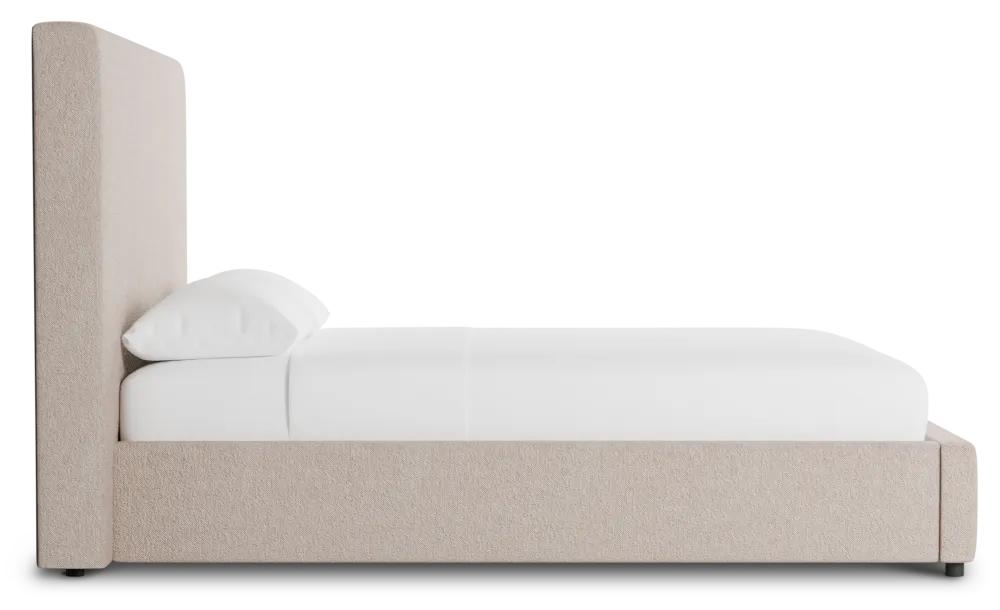 Grayton Elite Light Taupe 54" Upholstered Platform Bed