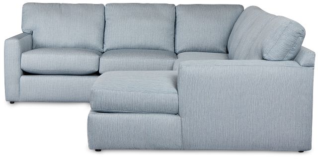 Rhodes Light Blue Fabric Medium Right Chaise Sectional