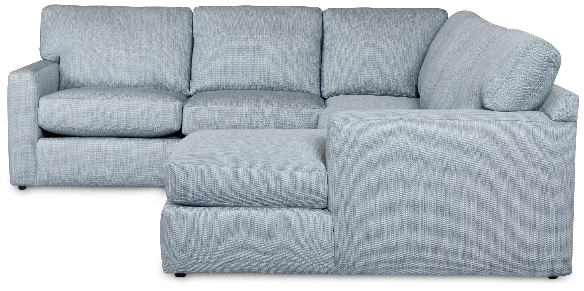 Rhodes Light Blue Fabric Medium Right Chaise Sectional