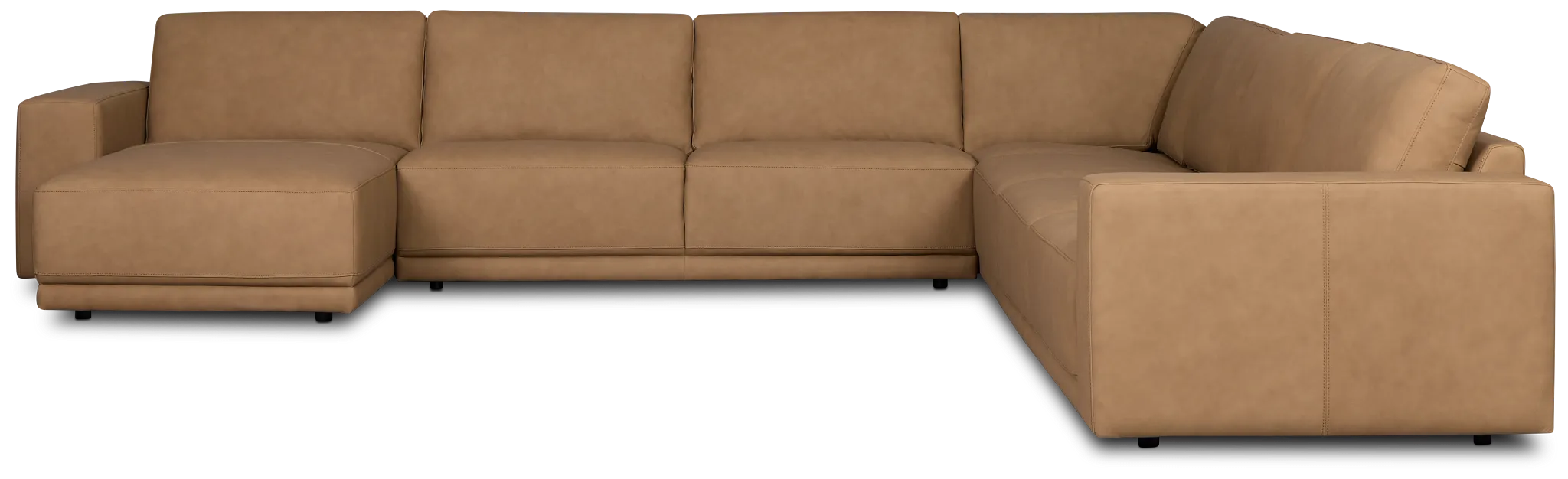 Kellan Light Brown Leather Large Left Chaise Sectional