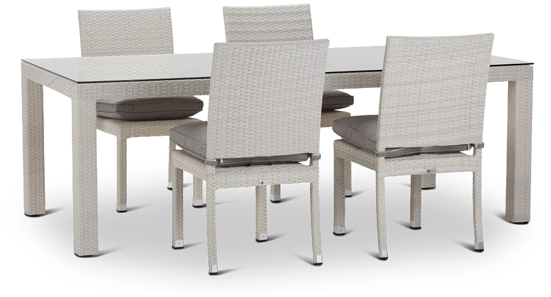 Bahia Gray 84" Rectangular Table & 4 Chairs